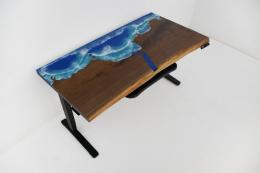 CNC Engraved Ocean Desk With Adjustable Height Function