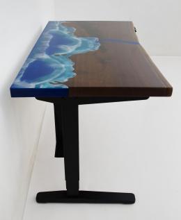 CNC Engraved Ocean Desk With Adjustable Height Function