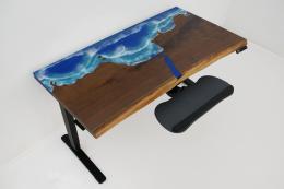 CNC Engraved Ocean Desk With Adjustable Height Function