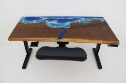 CNC Engraved Ocean Desk With Adjustable Height Function