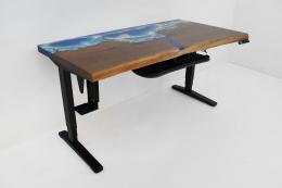 CNC Engraved Ocean Desk With Adjustable Height Function