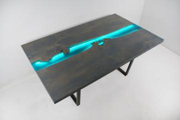 Gray Stained LED Dining Table 1830 1
