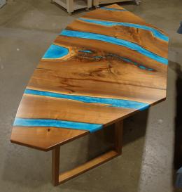 Walnut & Epoxy Kitchen Nook Table 1700 4