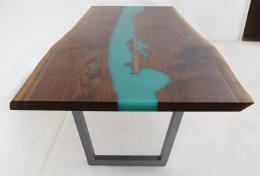 LED Walnut Epoxy River Table 1862 3