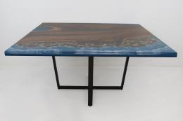 Walnut Ocean Table With Embedded Rocks 1856 3