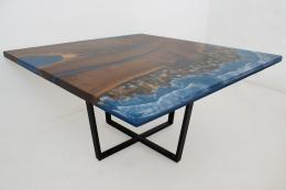 Walnut Ocean Table With Embedded Rocks 1856 2