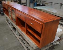 14' Entertainment Center With Lead Paned Antique Glass