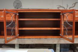 14' Entertainment Center With Lead Paned Antique Glass