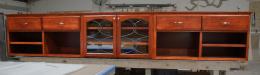 14' Entertainment Center With Lead Paned Antique Glass