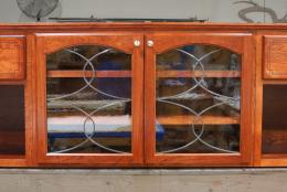 14' Entertainment Center With Lead Paned Antique Glass