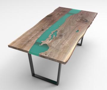 LED Walnut Epoxy River Table Render