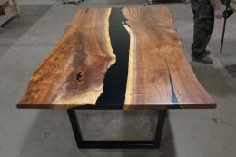 Live Edge Walnut River Table With Black Epoxy 1900 2