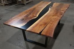 Live Edge Walnut River Table With Black Epoxy 1900 1