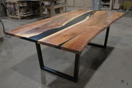Live Edge Walnut River Table With Black Epoxy 1900 3