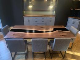 Matching Walnut Dining Room Table, Shelves & Countertop