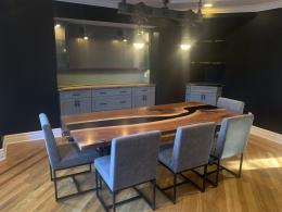 Matching Walnut Dining Room Table, Shelves & Countertop