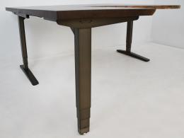 L Shaped Live Edge Desk With Adjustable Height Function