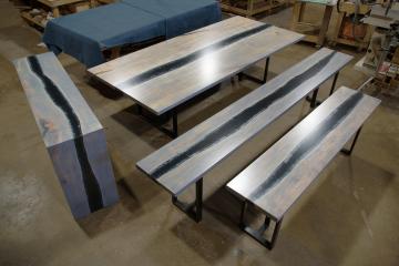 Gray Stained Maple River Table Set