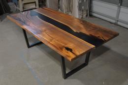 Walnut Dining Table With Translucent Epoxy 1818 2