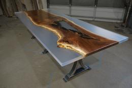 Walnut Dining Table With Clear Epoxy 1943 2