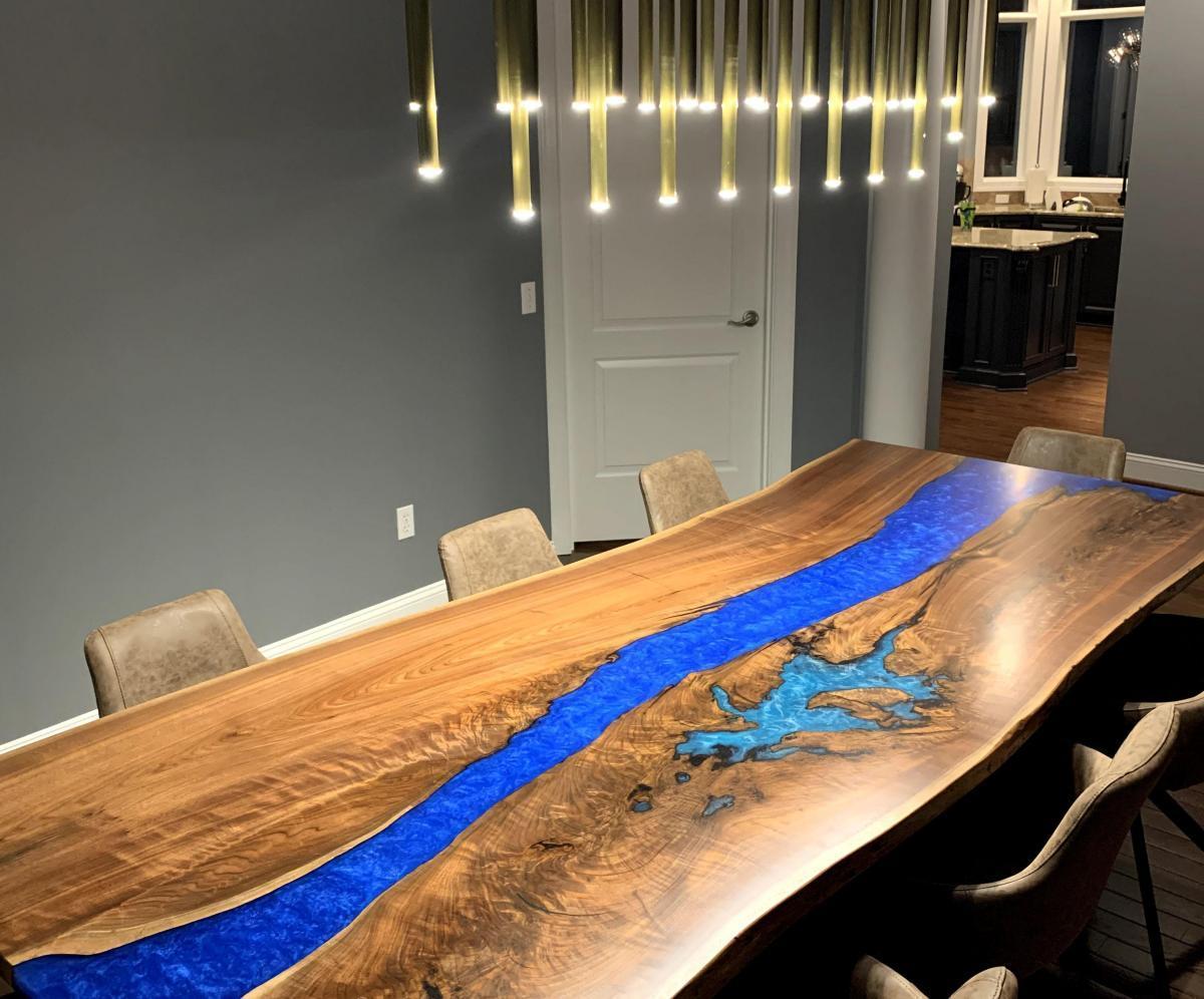 Image River Table With Blue Epoxy 2