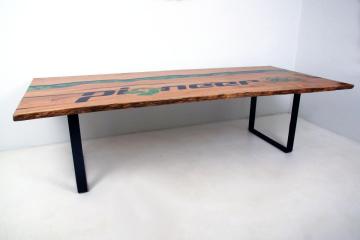 Epoxy Conference Table With CNC Engraved Logo 4
