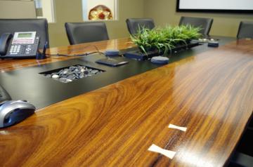 Custom Conference Table With Steel Inlay