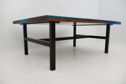 Walnut Coffee Table With Blue Epoxy 0049 7