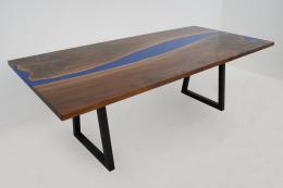 Walnut Dining Table With Blue Epoxy 1915 2