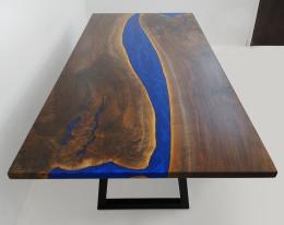 Walnut Dining Table With Blue Epoxy 1915 4