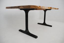 Elm Table With 3D Engraving Of Lake Tahoe 1885 6