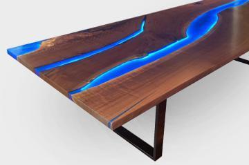 Handcrafted 10 Seater Custom Black Walnut Epoxy Conference Room Tables –  Earthly Comfort Home