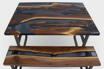 Handcrafted 10 Seater Custom Black Walnut Epoxy Conference Room Tables –  Earthly Comfort Home