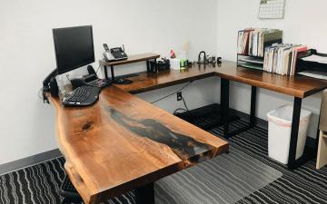 Custom Wood Furniture Online - Standing Desk With Clear