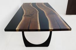 Walnut River Table With Black & Clear Epoxy 1924 2