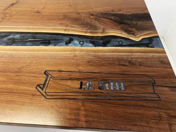 Engraved Conference Table - CNC Engraved Logo & Embedde