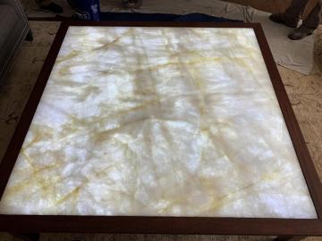 LED Coffee Table With Crystal Top - LED Epoxy Resin Tab