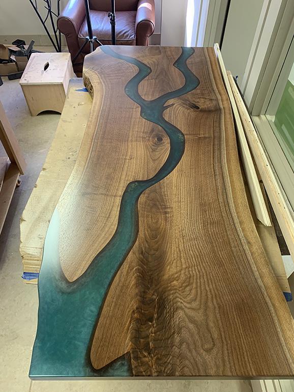 One of a Kind Live Edge Epoxy Countertops For Sale
