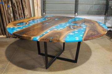 Round Seashell Conference Table - Custom Wood Furniture