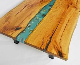 Seashell Epoxy Table With Live Edge Maple 0123 3