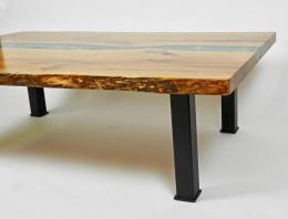 Seashell Epoxy Table With Live Edge Maple 0123 6