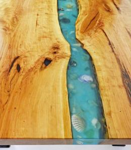 Seashell Epoxy Table With Live Edge Maple 0123 2