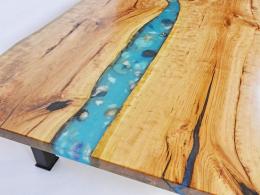 Seashell Epoxy Table With Live Edge Maple 0123 5