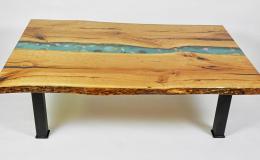 Seashell Epoxy Table With Live Edge Maple 0123 7