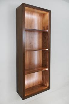 Walnut Display Case With LED Lights 0052 3