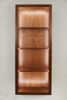 Walnut Display Case With LED Lights 0052 2