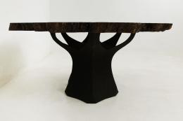 Maple Cookie Coffee Table With Translucent Black Epoxy 