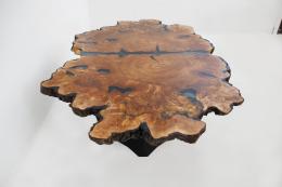 Maple Cookie Coffee Table With Translucent Black Epoxy 