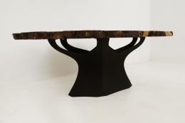 Maple Cookie Coffee Table With Translucent Black Epoxy 