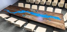 Custom Conference Table With CNC Logo And Topography 2